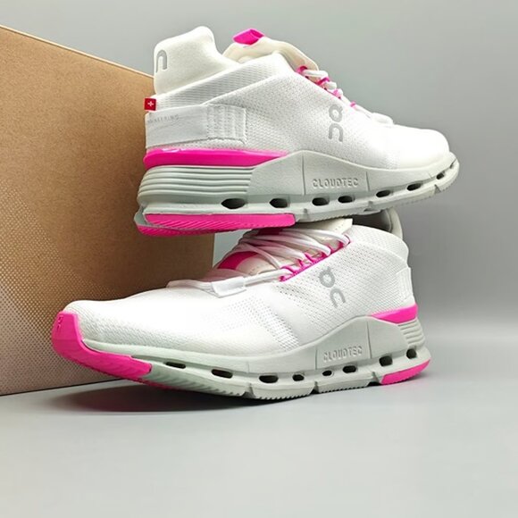 ON Running Cloudnova Women Shoes Undyed White Carnation - Picture 4 of 8